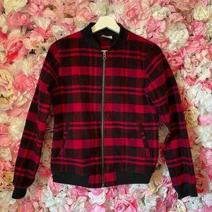 Columbia Plaid Bomber Zip-up Jacket Sz S